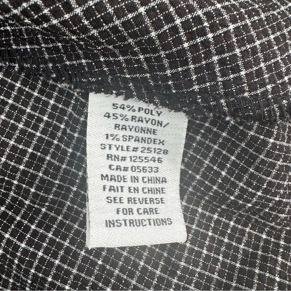 Habitat Clothes to Live In Womens Top L Gray Black Plaid Gingham Buttons - Picture 4 of 10